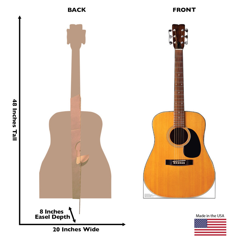 48'' Life-Size Acoustic Guitar Cardboard Standup