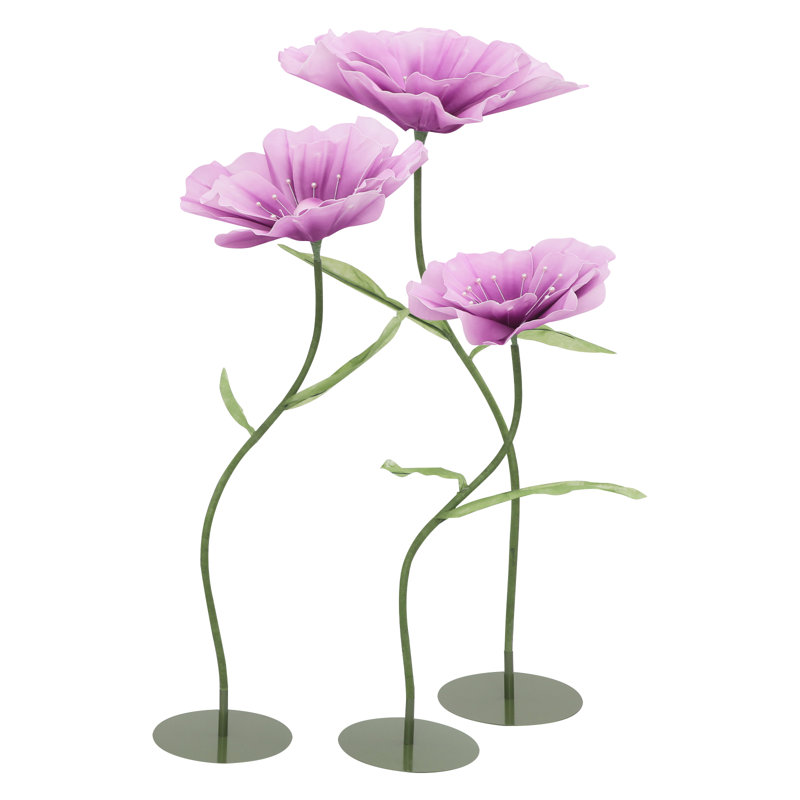 Fleur de pavot de maïs artificielle pour décoration de mariage, fête d'anniversaire, Mauve