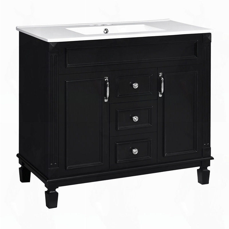 Meuble-lavabo simple, Noir