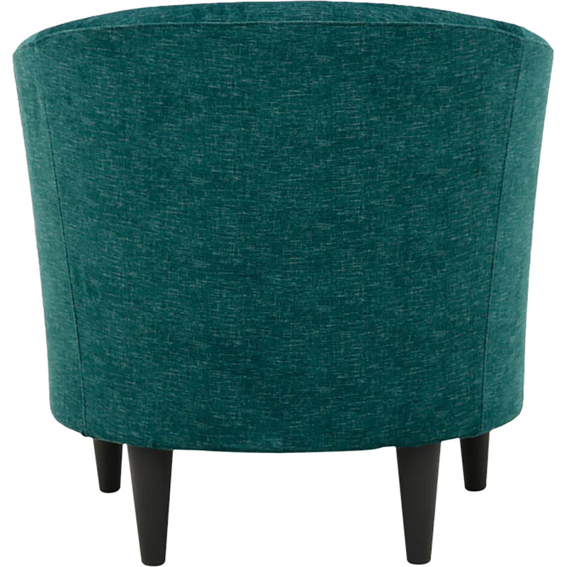 Kronos Upholstered Barrel Chair, Aston Teal Polyester, Black