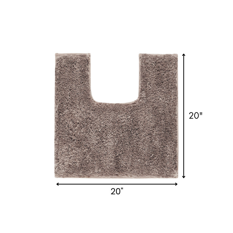 Better Trends 100% Polyester Luxury Plush Contour Mat Soft Absorbent U-shaped Non Slip Bath Rug Beige, Beige