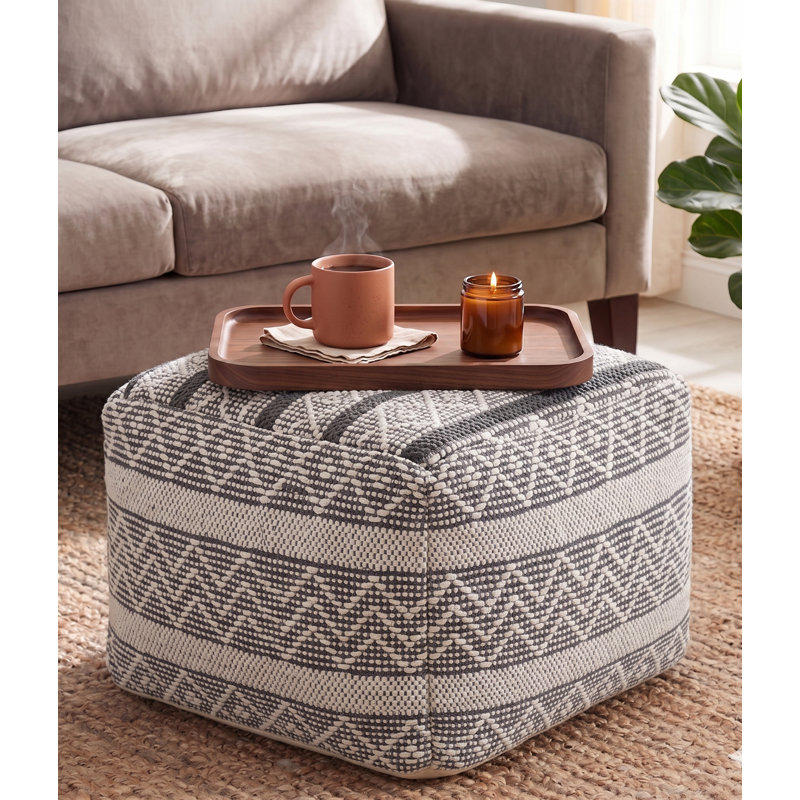 Floris Upholstered Pouf, Gray