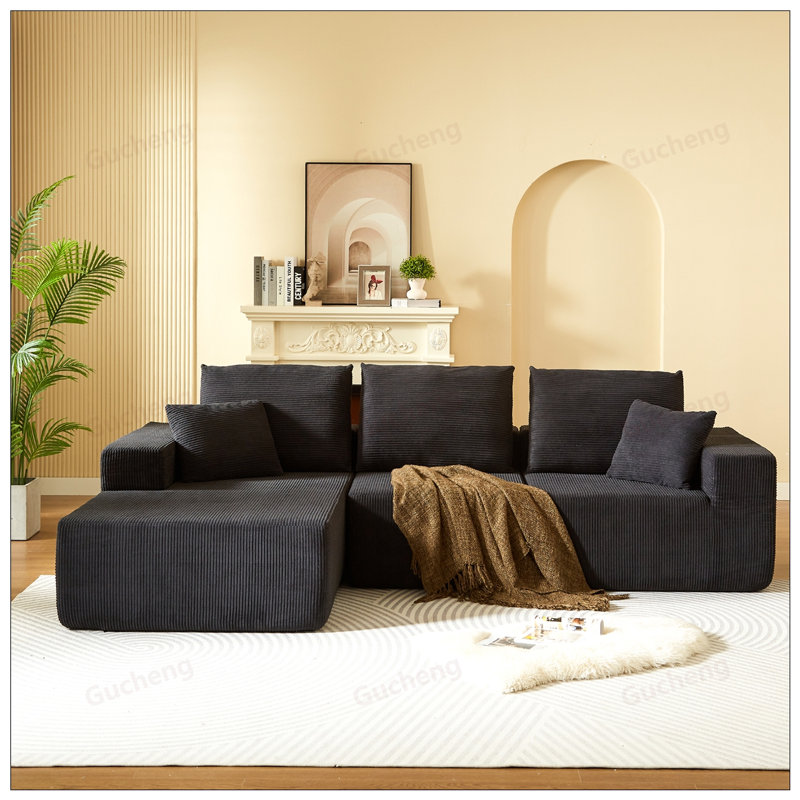 Canapé modulaire modulaire avec méridienne, canapé en forme de L moderne avec assise profonde pour un confort ultime et une polyvalence dans n'importe quelle pièce