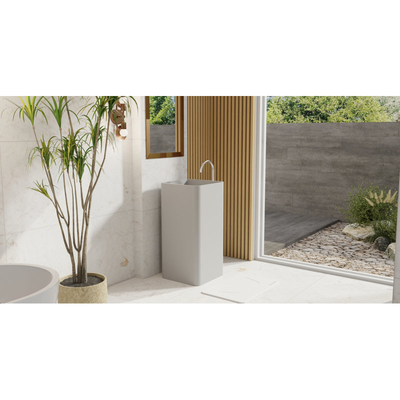 Lavabo de salle de bain autoportant Badeloft, Gris mat