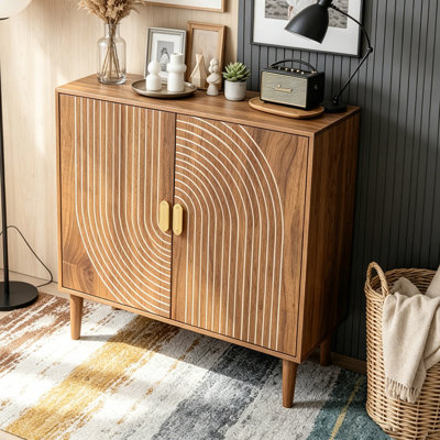 Buffet en noyer avec rainures