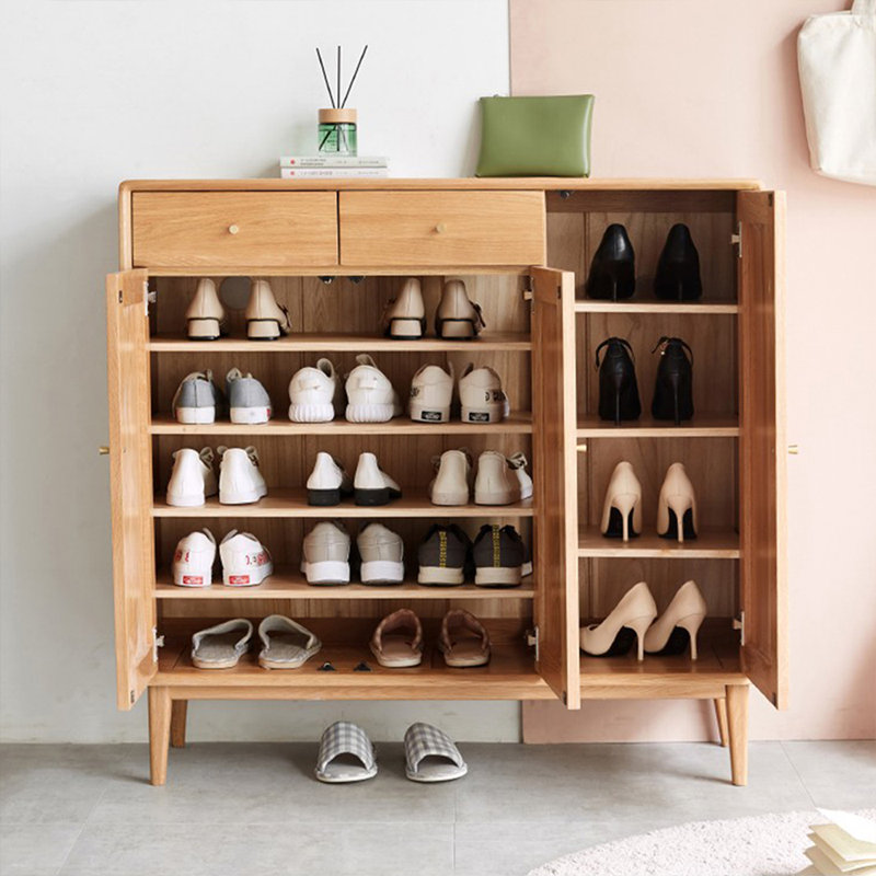 Rangement pour chaussures en bois massif Burlywood