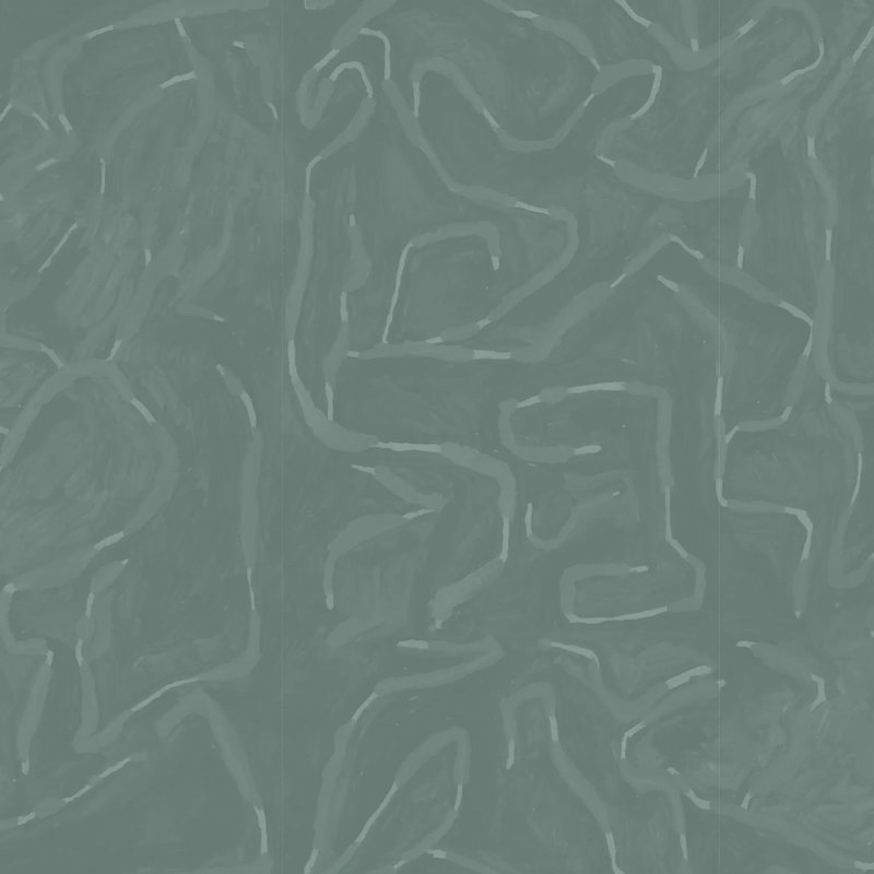 Lignes peintes - Papier peint, Bleu vert, Peler et coller, Self-Adhesive