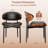 Mid-Century Modern Dining Chairs Set Of 4, Black Faux Leather Upholstered Seats With Walnut Wood Backrest, Ergonomic Kitchen Chairs For Home Dining Room, Breakfast Nook, Or Office-465419874