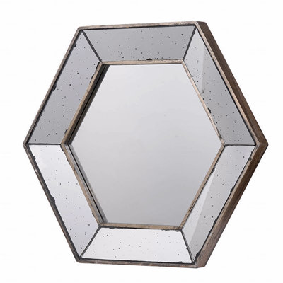 Miroir mural 21 po x 18 po Hexagon