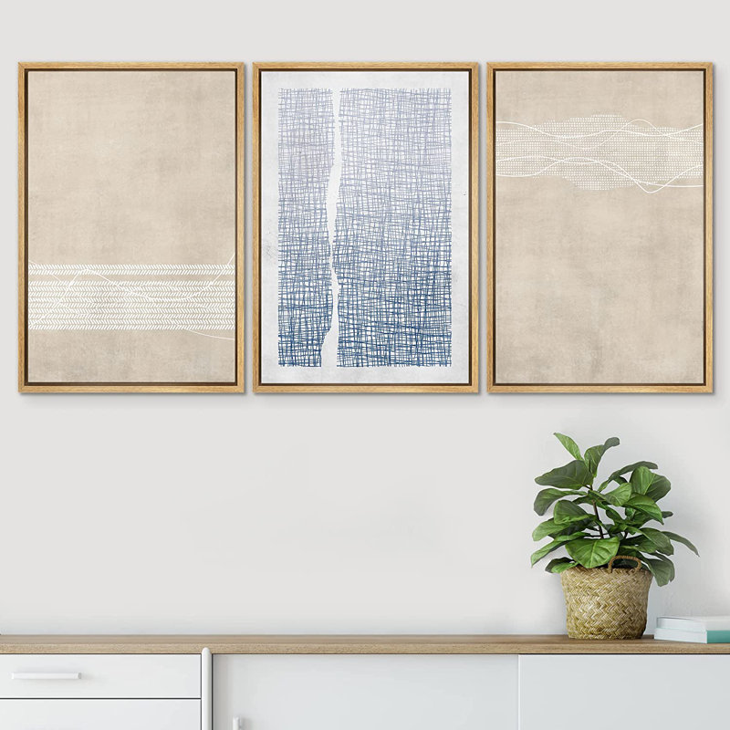 Art mural encadré sur toile, "Mute Tan", H 36 po x l 72 po, Naturel