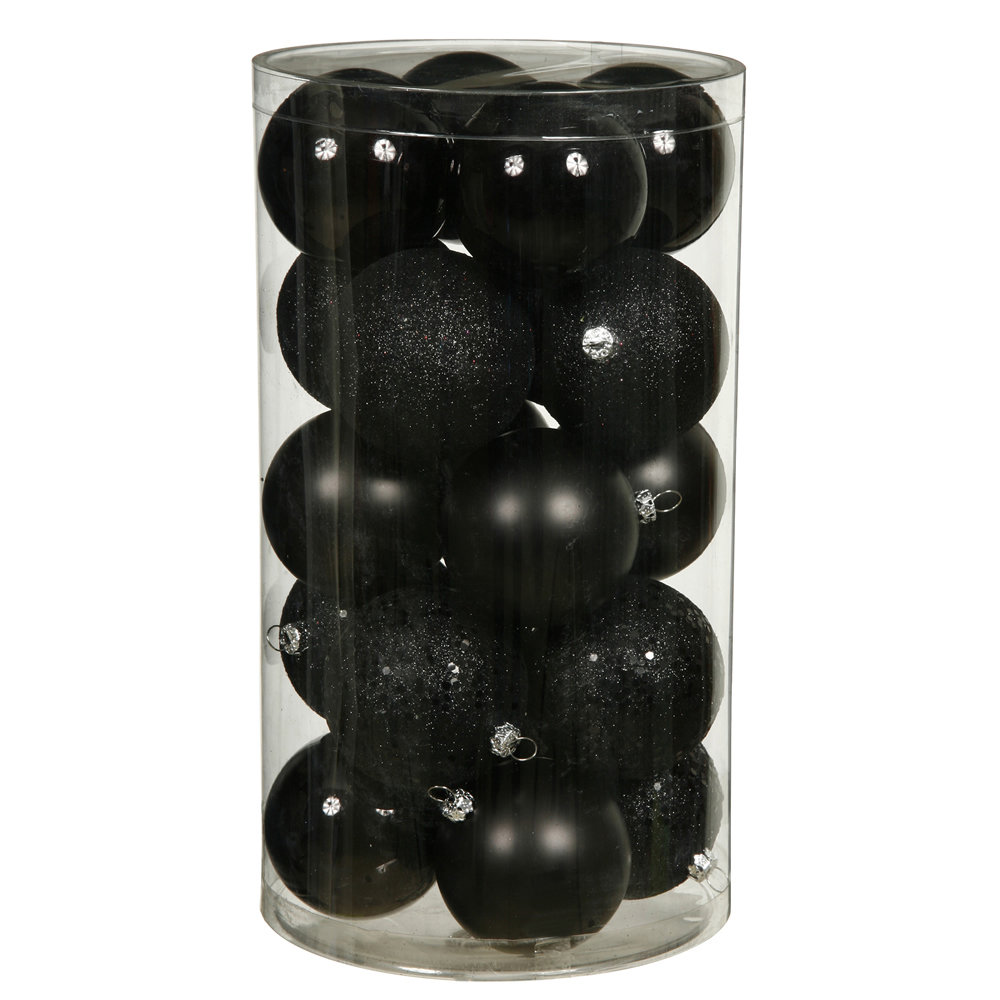 The Holiday Aisle® 6" Shatterproof Bauble, Black, 2.75"