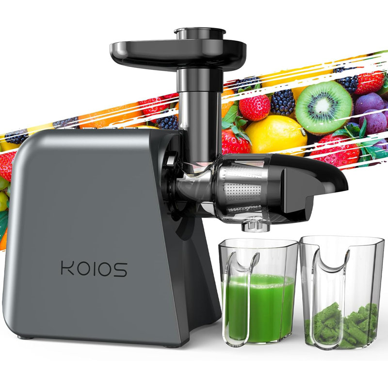KOIOS Juicer Machine For Vegetable And Fruit With 2 Speed Modes & Reverse Function, Quiet Motor, Easy To Clean With Brush, Non-BPA