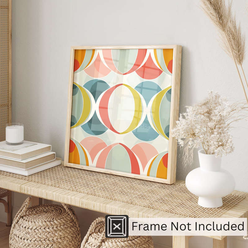 Abstract Retro Groovy 70s Pattern XII Retro Unframed Art Print, 10" H x 10" W