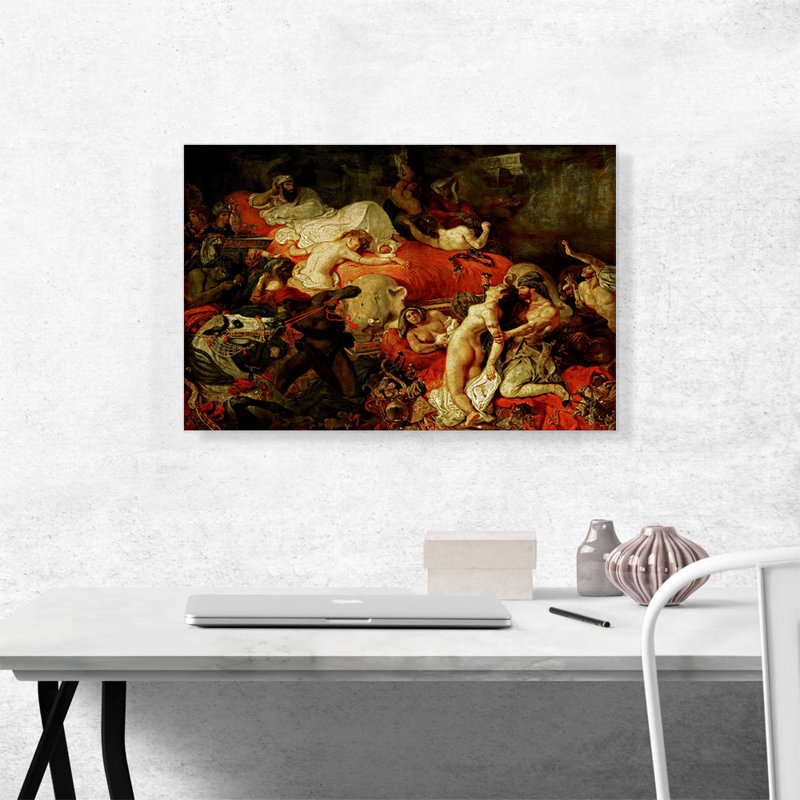 La mort de Sardanapale, 1827 - reproduction, H 18 po x l 26 po x P 0,75 po