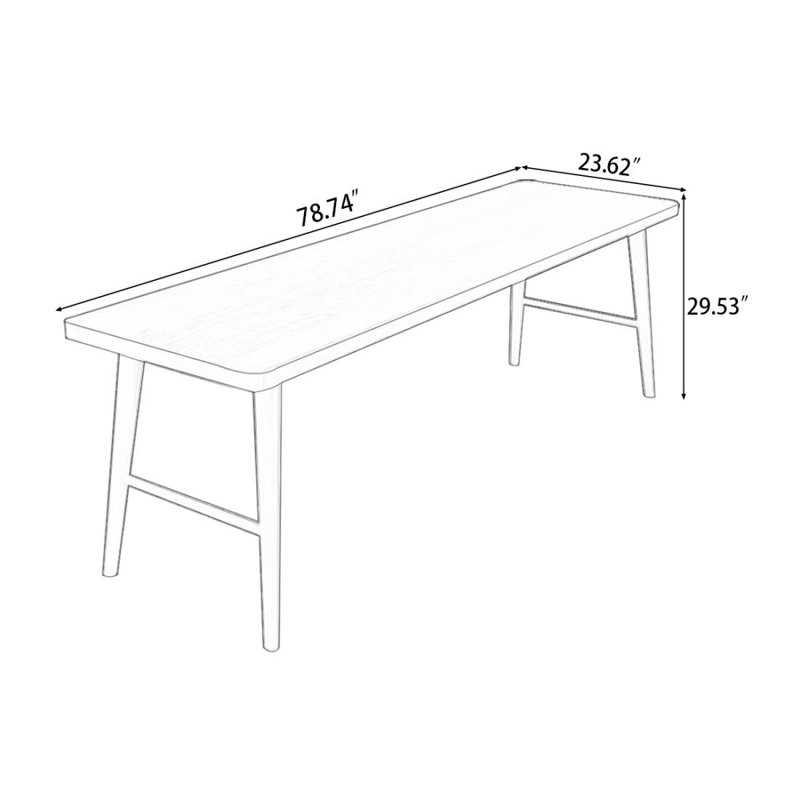 Bureau nord-américain en bois de frêne, H 29,53 po x l 78,74 po x P 23,62 po
