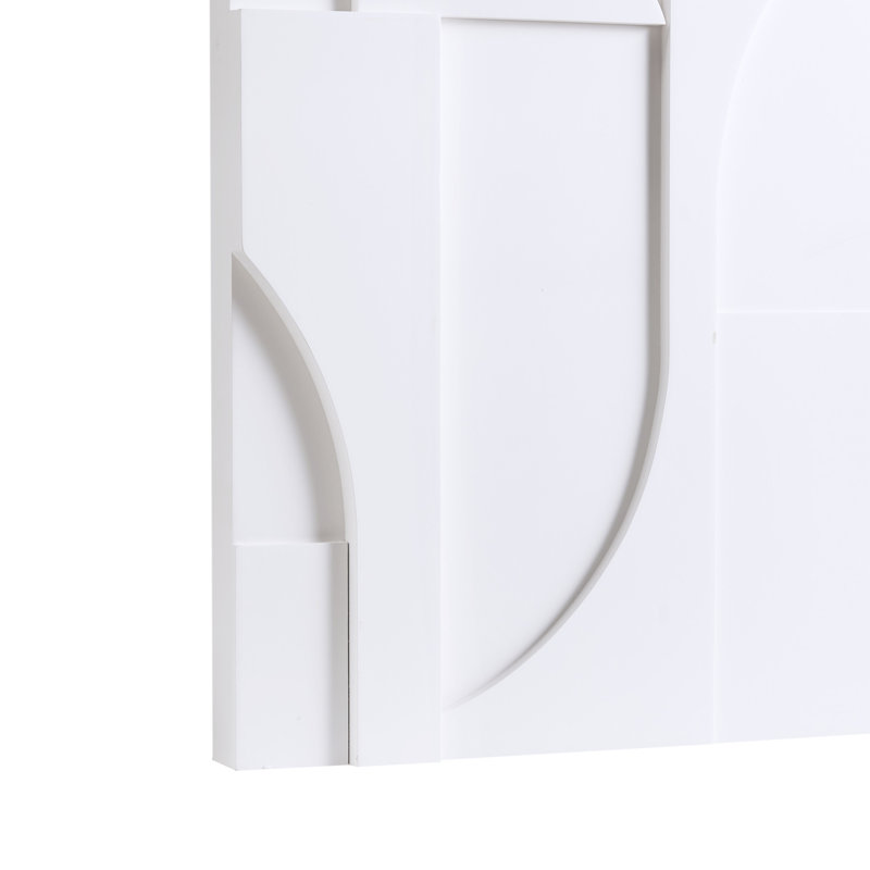 Neutral Geometric Carved MDF Wood 3-Piece Wall Art Set