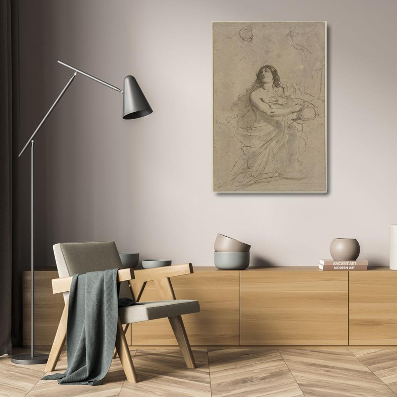 "Atoning Magdalene" par Guercino - Toile tendue avec châssis, H 24 po x l 17 po