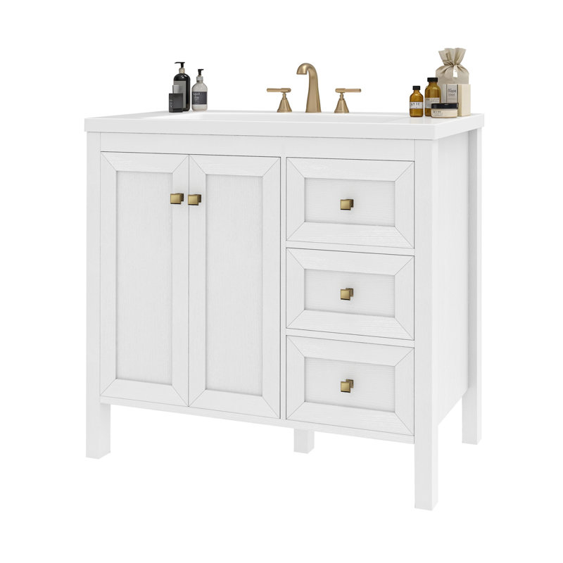  42 Inch Bathroom Vanity With Sink, White