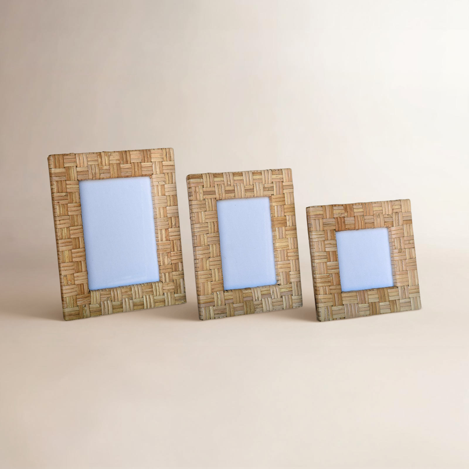 Alodee Natural Wicker / Rattan Picture Frame with Mat, 4" x 6"