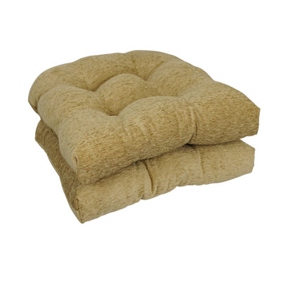 19-Inch Rounded Back Jacquard Chenille Chair Cushion