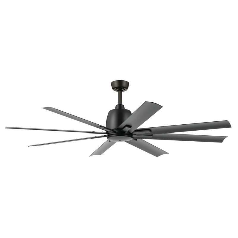 Ventilateur de plafond 65 pales 65 pouces Breda avec pales noir satiné, 65", Noir satiné