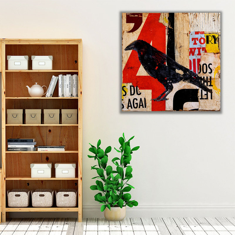 The Vintage Crow - reproduction d'art sur toile, H 20 po x l 20 po