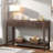 Modern Console Table With Striped Design, 2 Drawers And 2-tier Design-848461327