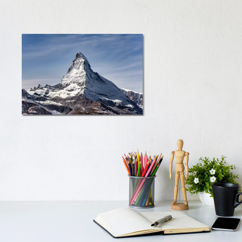 Mattherhorn At Night by Jan Becke - Wrapped Canvas Print, 20.32cm H x 30.48cm W