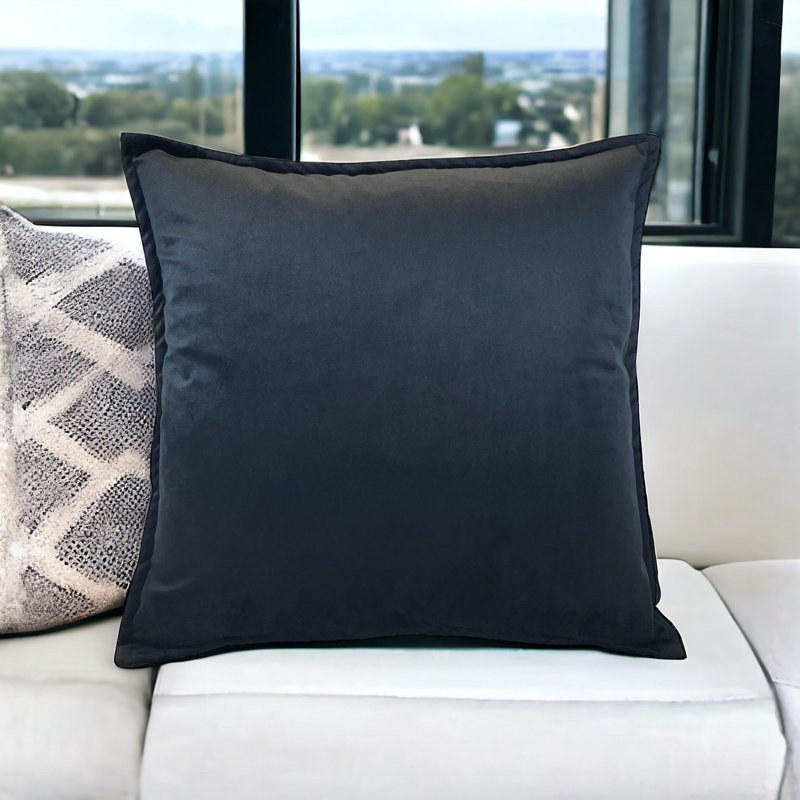Housse de coussin carrée, Carré 18 po, Noir