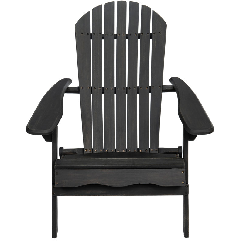 Dark Gray Wood Chair - Foldable, With Rustic Outdoor Appeal Foldable Wood, For Enjoyment, Dark Gray