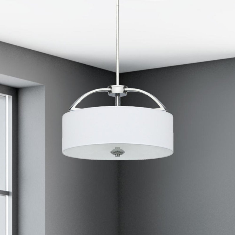 Luminaire suspendu cylindrique à 3 lumières Irena, Chrome