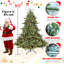 Arbre de Noël 9 pi pleine forme avec 1 100 lumières UL - branches mixtes en PE / PVC, 3451 pointes, base large pour les espaces spacieux, structure à charnières, support en métal stable-1916927309