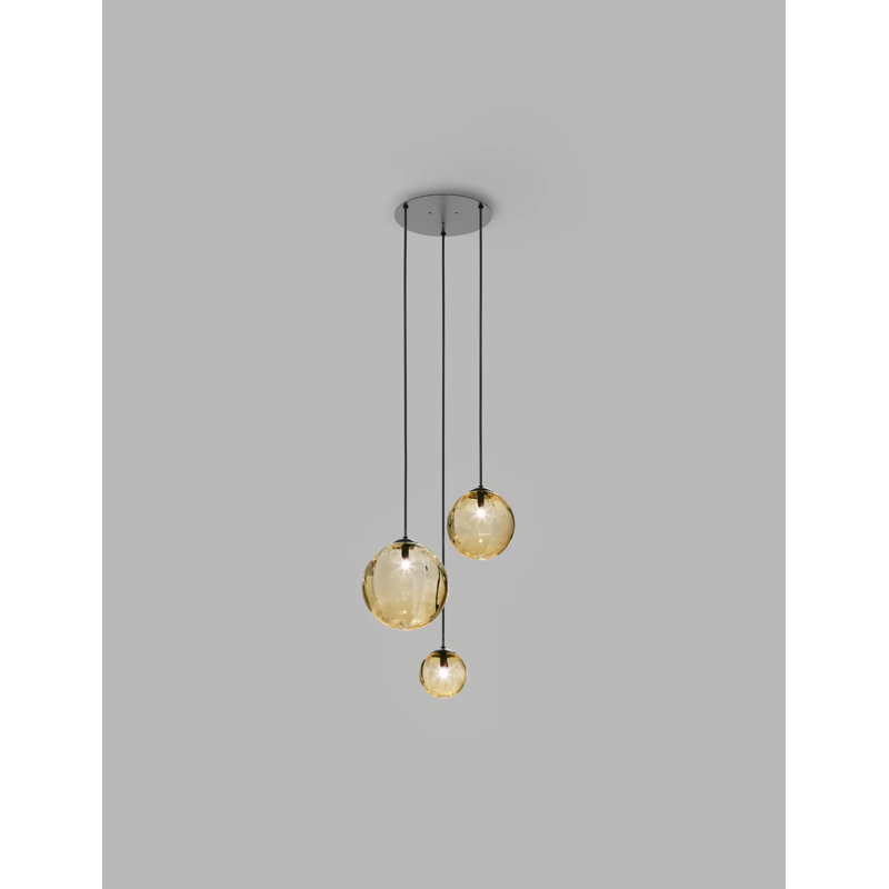 Puppet Suspension R3 Smoky Transparent Matt Black 1 G9 Ul, Matte Black, Amber Transparent