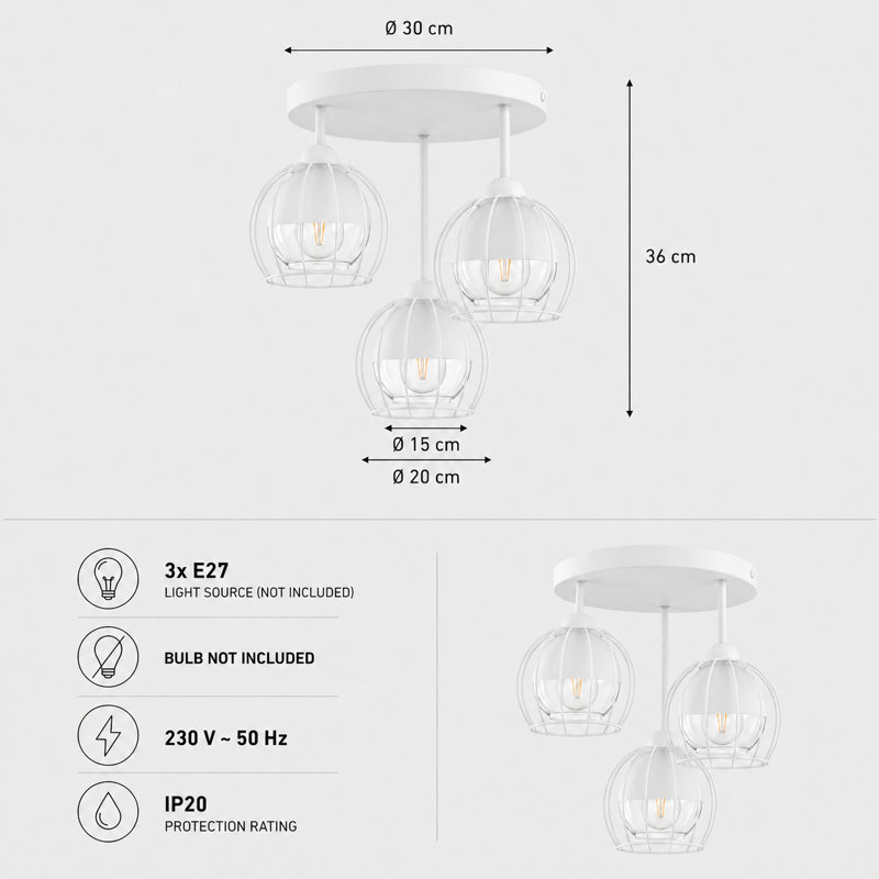 Glass Semi Flush Mount
