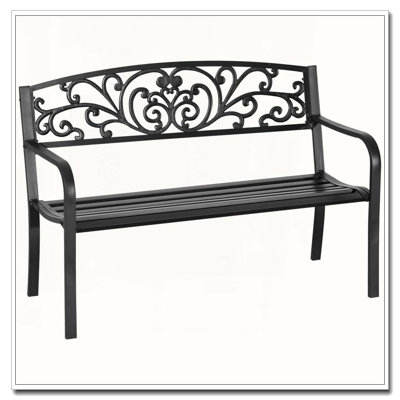Banc de jardin 50 po avec banc à motif floral