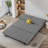 Black and White Modern Minimalist Cotton Linen Sofa Bed with Cushions-1495360147