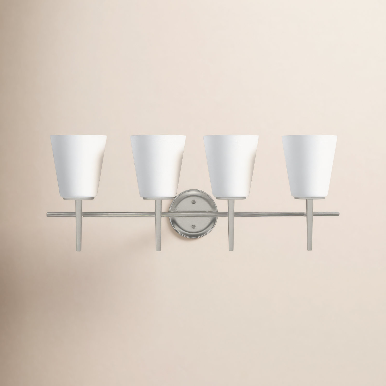 Erlandson 4 Light Dimmable Vanity Light, 100W A19 Medium, Brushed Nickel