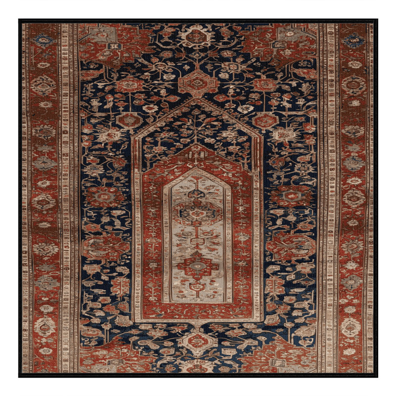 Machine Washable Turkish Brown Area Rug, Square 7'