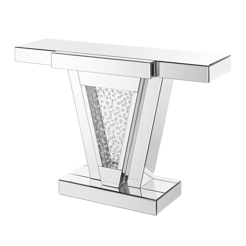 Stonebraker 47'' Glass Top Console Table