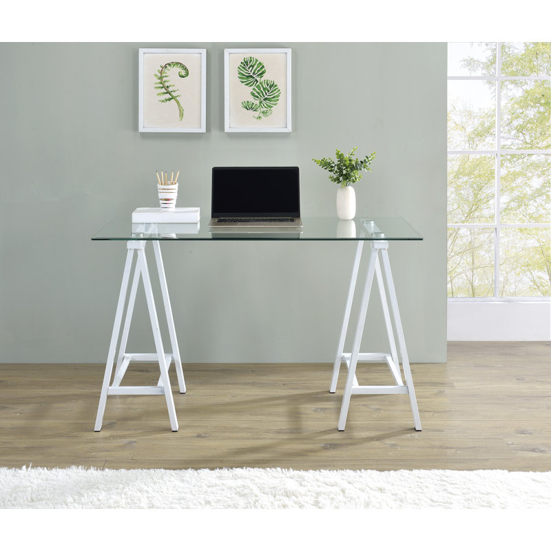 Tarrant Metal Base Writing Desk, White