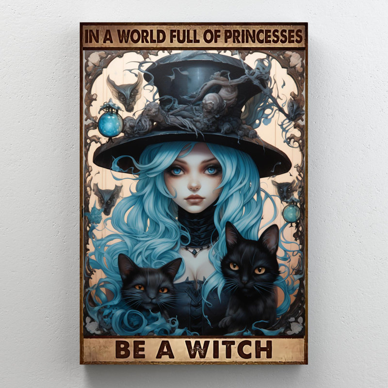 «Woman Be A Witch» - Reproduction d'art graphique sur toile tendue 1 pièce, H 36 po x l 24 po x P 1,25 po