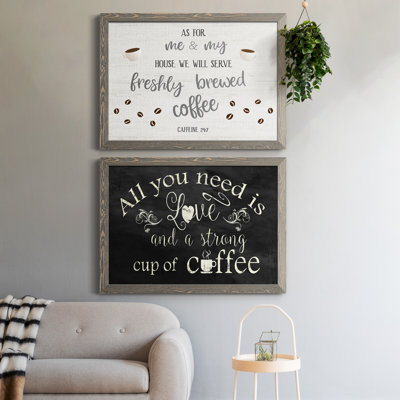Freshly Brewed Coffee - Ensemble de 2 encadrements d'art textuel sur toile