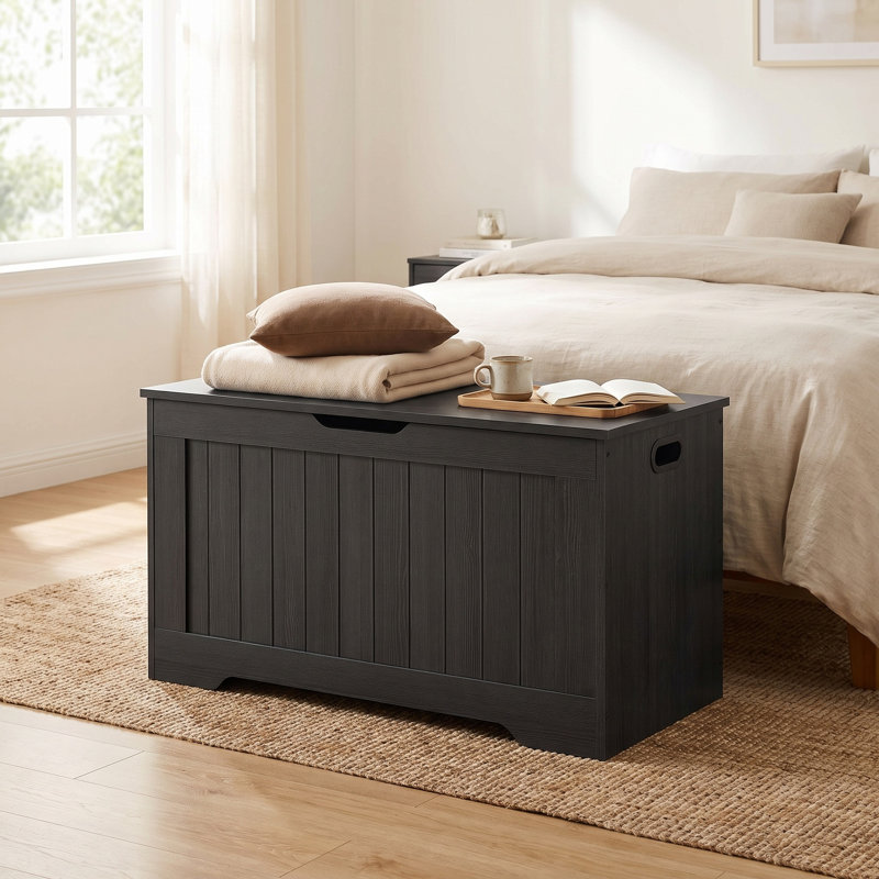 Banc de rangement à couvercle relevable l 30 po Enzzo avec capacité de 600 lb, Gris anthracite