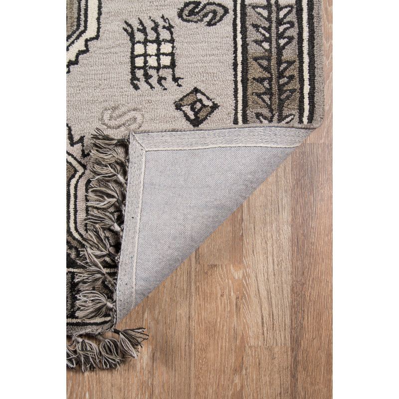 Tahoe Hand Tufted Wool Southwestern Area Rug in Gray, Rectangle 7'6" x 9'6"