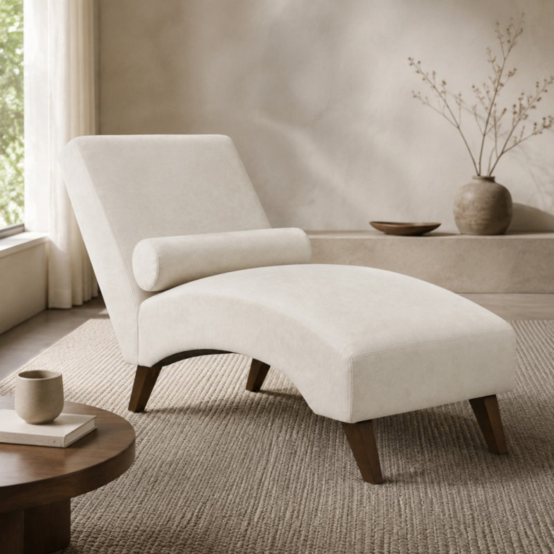 Méridienne courbée moderne, Beige