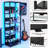 4-Tier Glass Display Shelf with RGB Lights, LED Lighted Curio Cabinet with Adjustable Storage Box & Hooks, Metal Frame Standing Shelf for Collectibles, Plants, Books, Living Room, Bedroom, Office