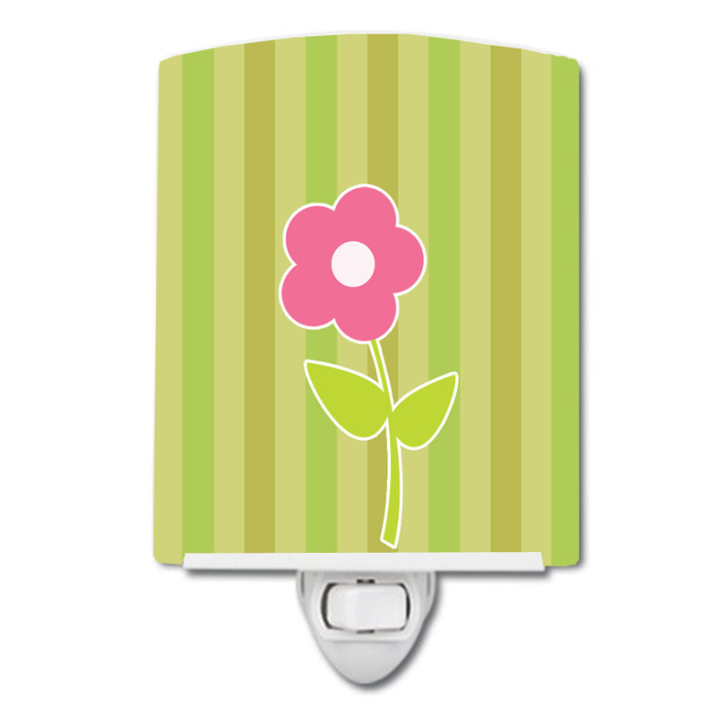 Flower on Stripes Ceramic Night Light