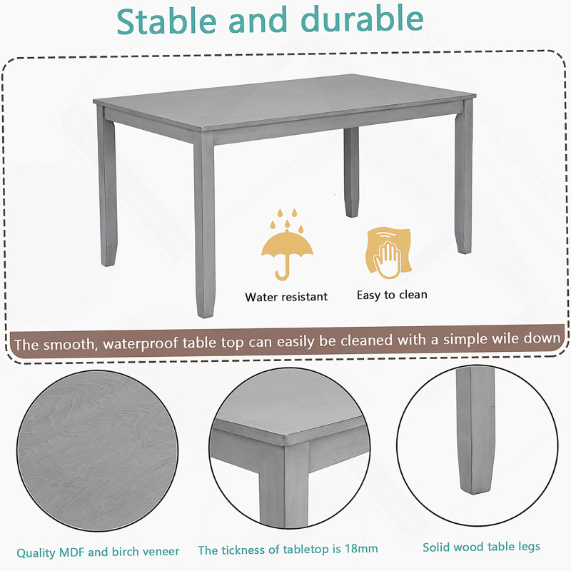 Table de salle à manger rectangulaire avec banc, table de cuisine idéale pour les petits espaces et les réunions de famille, assurant confort et style.