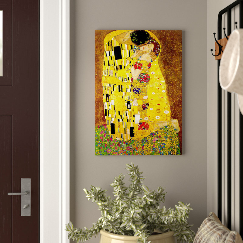 The Kiss by Gustav Klimt - Painting on Canvas, Wrapped Canvas, 66.04 cm H x 45.72 cm W x 1.91 cm D
