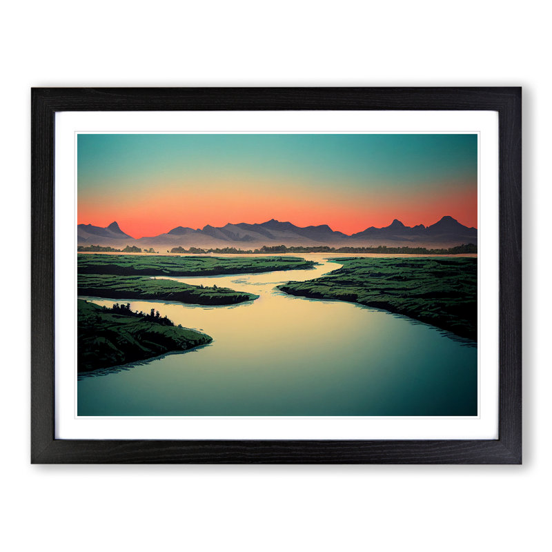 Mountain River Vol.5 - Framed Print, Black Framed, 46cm H x 64cm W x 2cm D